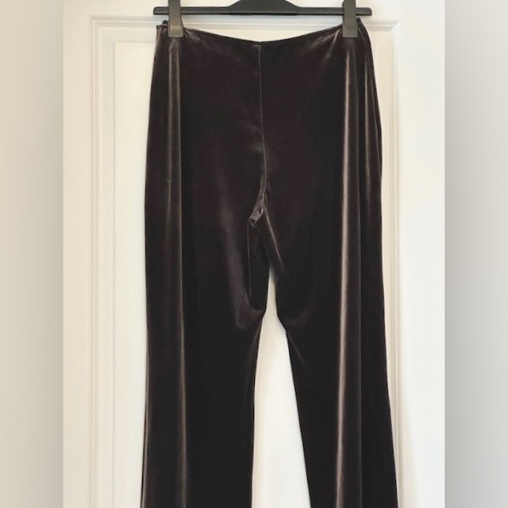 JACOB Pants Brown Velvet Stretch Hi Rise Straight-Wide Leg Sz 11/12
